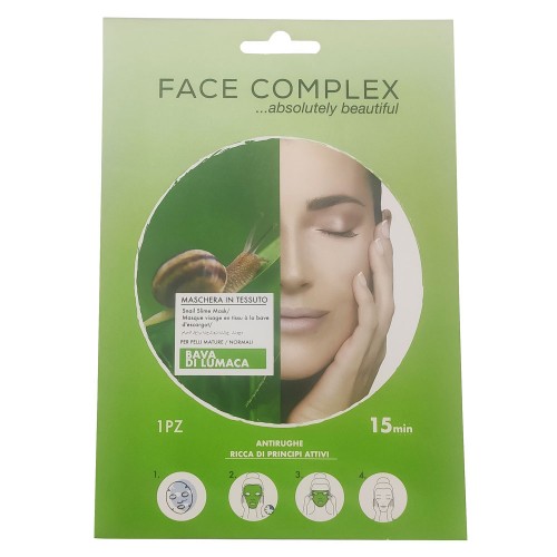 2 Pack Face Complex Maschera In Tessuto Antirughe Bava Di Lumaca Agisce In 15min